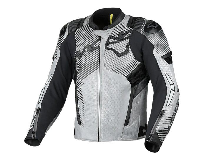 Мотокуртка MACNA IGNITE кожаная серо/черная 48