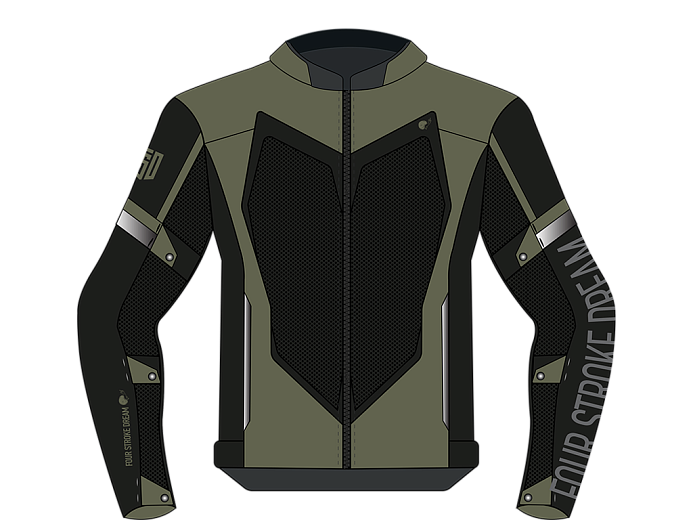 Мотокуртка ткань FSD JANO olive/black/grey L