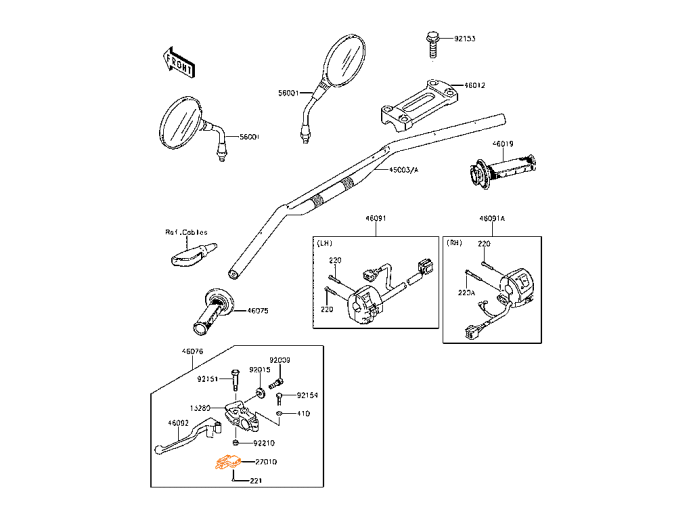 KAWASAKI Микрик сцепления 27010-1094