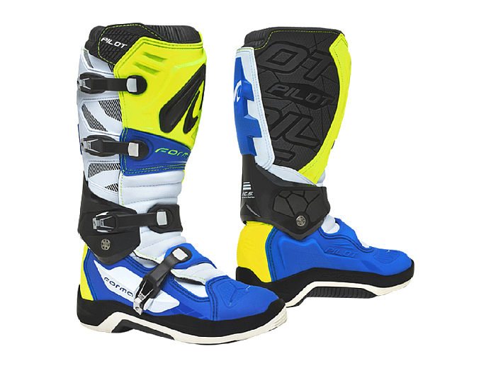 Кроссовые мотоботы FORMA PILOT YELLOWFLUO/WHITE/BLUE 44