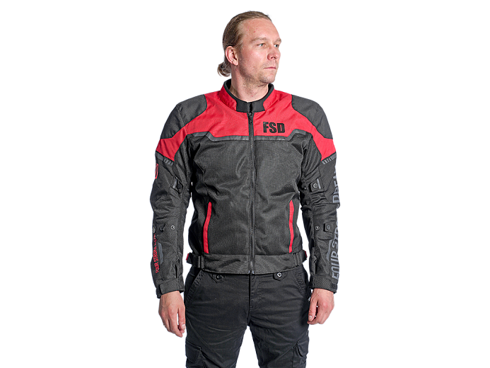 Мотокуртка ткань FSD JAME black/red/ice L