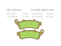 VESRAH Тормозные колодки VD-165/4JL