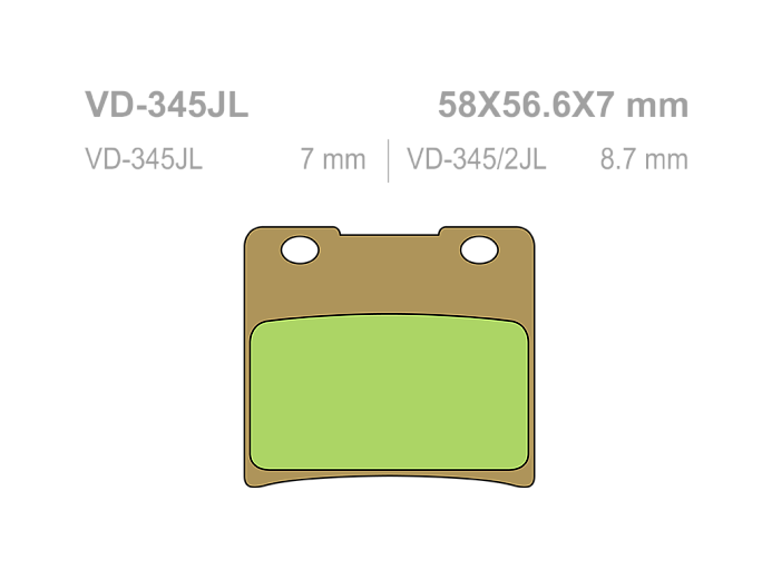 VESRAH Тормозные колодки VD-345JL
