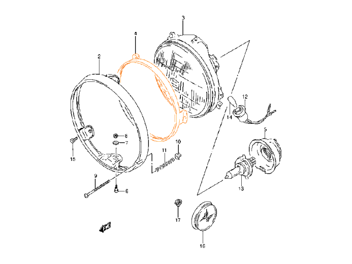 SUZUKI Установочное кольцо фары 35127-10D20