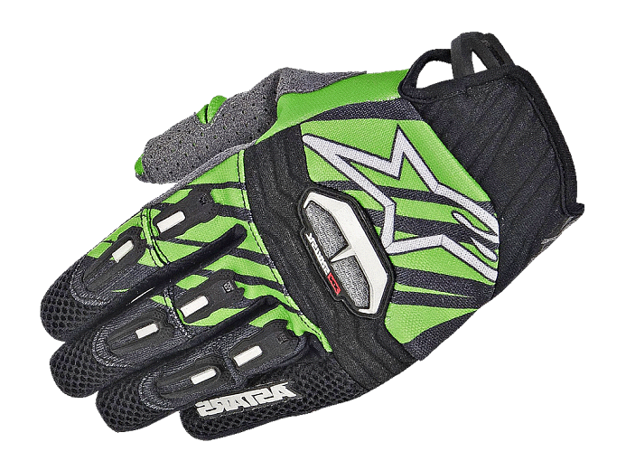 ALPINESTARS Перчатки TECHSTAR GLOVES черно-зелен. M