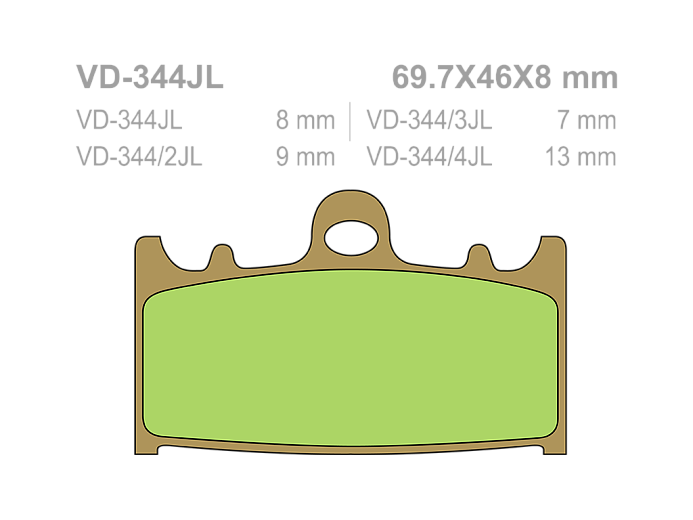 VESRAH Тормозные колодки VD-344RJL