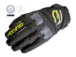 Мотоперчатки кроссовые FIVE E WP black/fluoyellow 10/L
