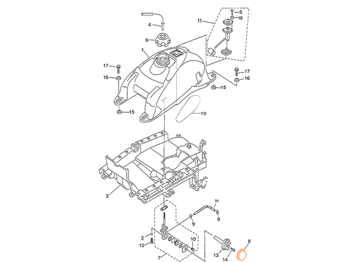 HISUN HS500ATV Ручка топливного крана