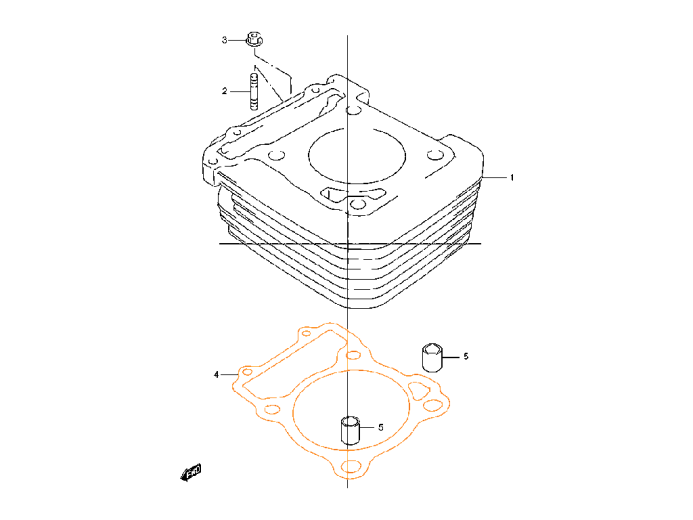 SUZUKI DR250 Прокладка цилиндра 11241-13E02