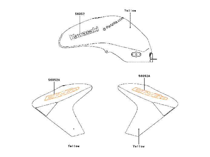KAWASAKI ER650 Наклейка 56052-0783