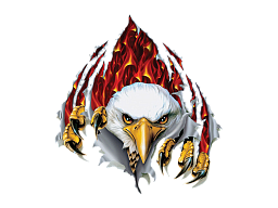 LETHAL THREAT Наклейка RIP N TEAR FLAMING EAGLE LG