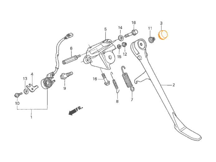 HONDA Заглушка крепления подножки 50531-MZ8-000