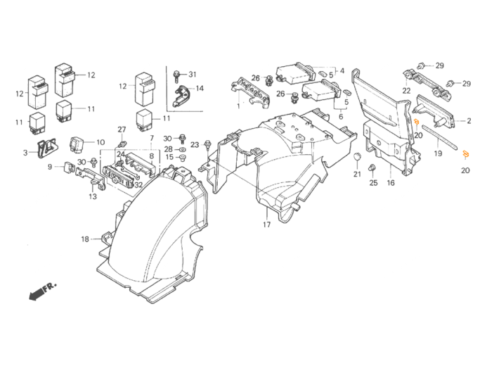 HONDA GL1500 Клипса 81247-MN5-000