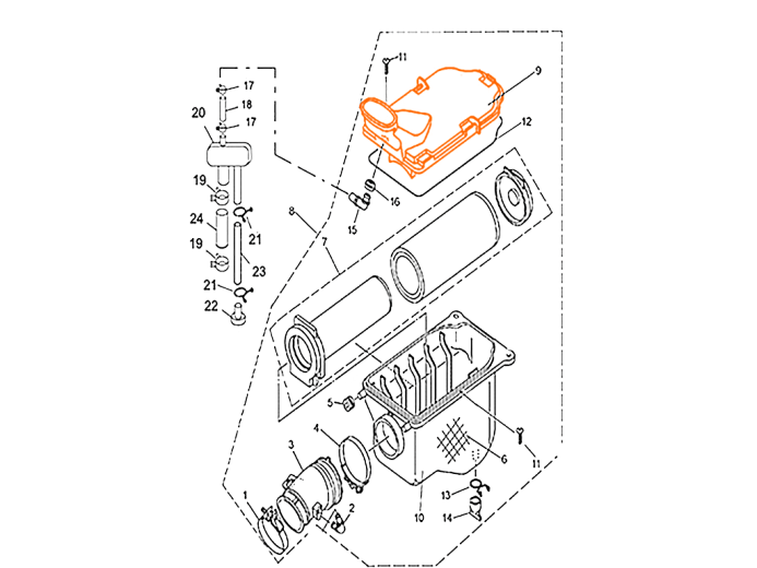 HISUN HS500ATV Крышка воздушного фильтра 17102-107-0000