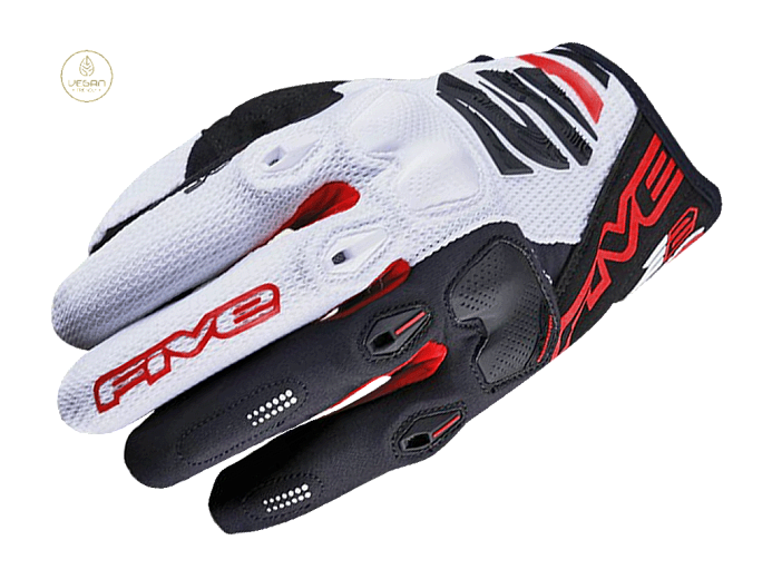 Мотоперчатки кроссовые FIVE E2 white/black/red 9/M