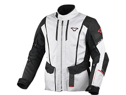 Мотокуртка MACNA AIR HYBRID 2.0 ткань светло-серо/черная с красной полосой L