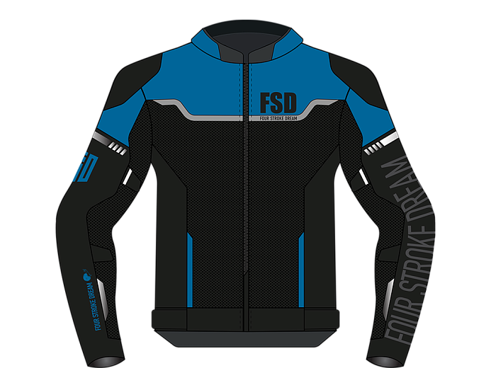 Мотокуртка ткань FSD JAME black/blue/ice L