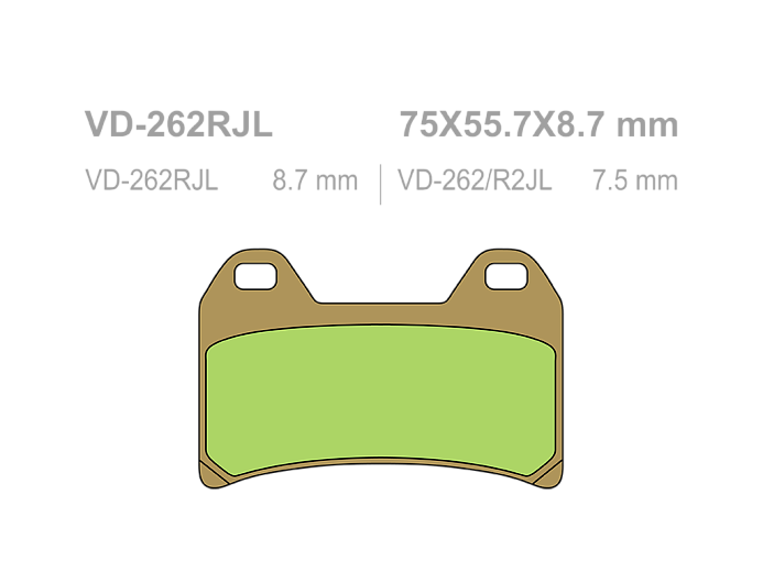 VESRAH Тормозные колодки VD-262RJL