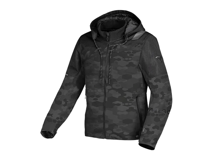 Мотокуртка MACNA RACOON ткань черная/серый камуфляж L