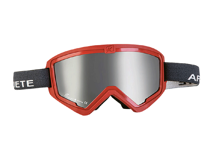 Очки кроссовые ARIETE MUDMAX RACER черно-красные с зеркальной линзой
