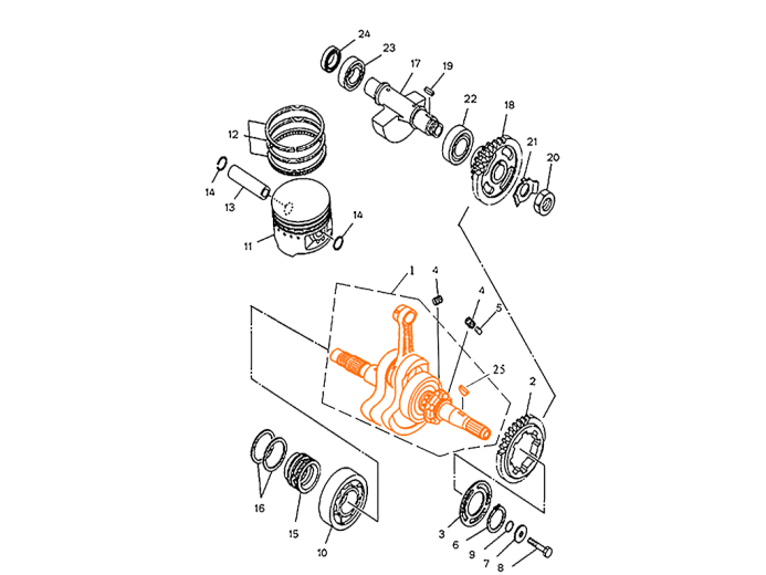 HISUN HS500ATV Коленвал ATV500 с шатуном