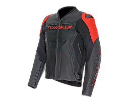 Мотокуртка кожаная DAINESE RACING 5 P75 BLACK/BLACK/RED-FLUO 48