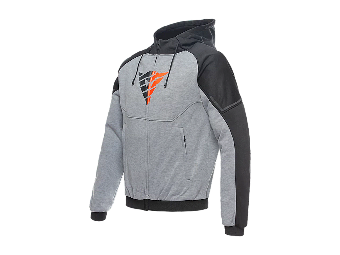 Худи DAINESE DAEMON-X SAFETY FUL ZIP 95H MELANGE-GRAY/BLACK/RED-FLUO 52