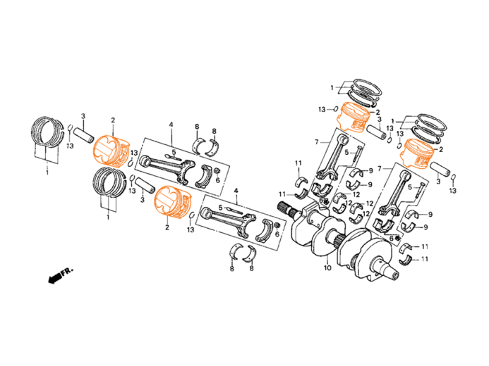 HONDA VFR750R Поршень 13103-MY7-305