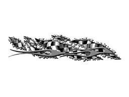 LETHAL THREAT Наклейка FLAMING CHECKERED FLAG/GREY