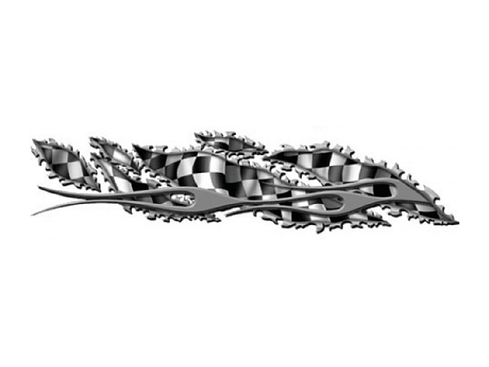 LETHAL THREAT Наклейка FLAMING CHECKERED FLAG/GREY