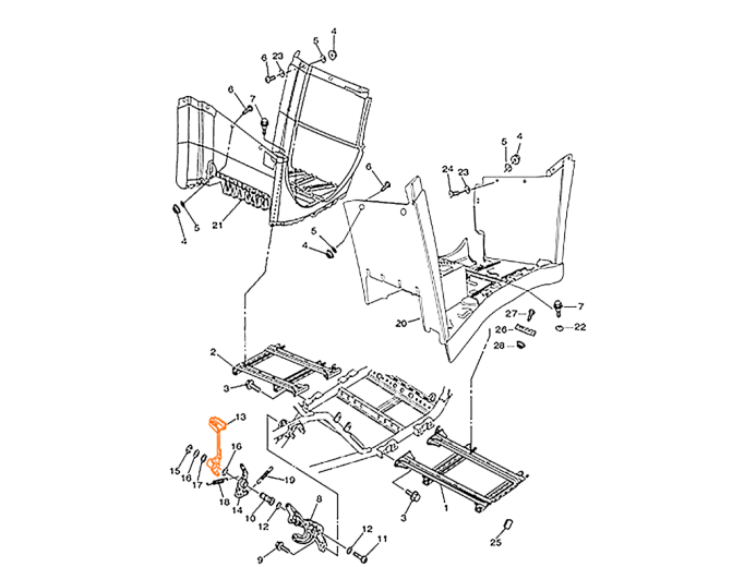 HISUN HS700ATV Педаль заднего тормоза 4311A-107-0000
