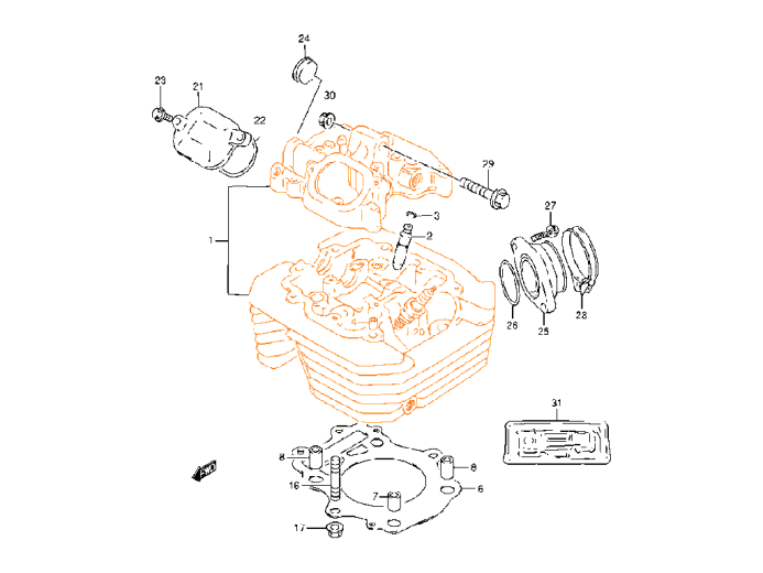 SUZUKI DR250 Цилиндр 11100-15D31