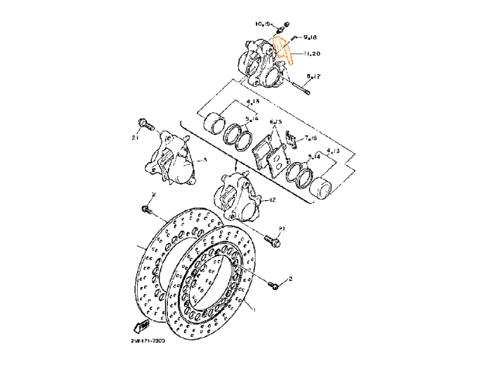 YAMAHA Крышка суппорта 51J-25836-00-00
